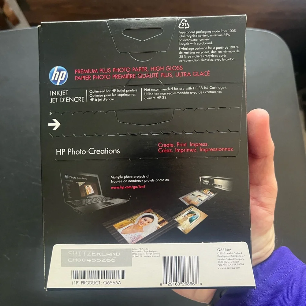 HP Premium Plus Photo Paper Glossy Instant Dry 5x7 60 Sheets for Inkjet Printers